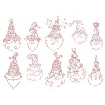 Stickserie - Stylish xmas Gnomes LineArt